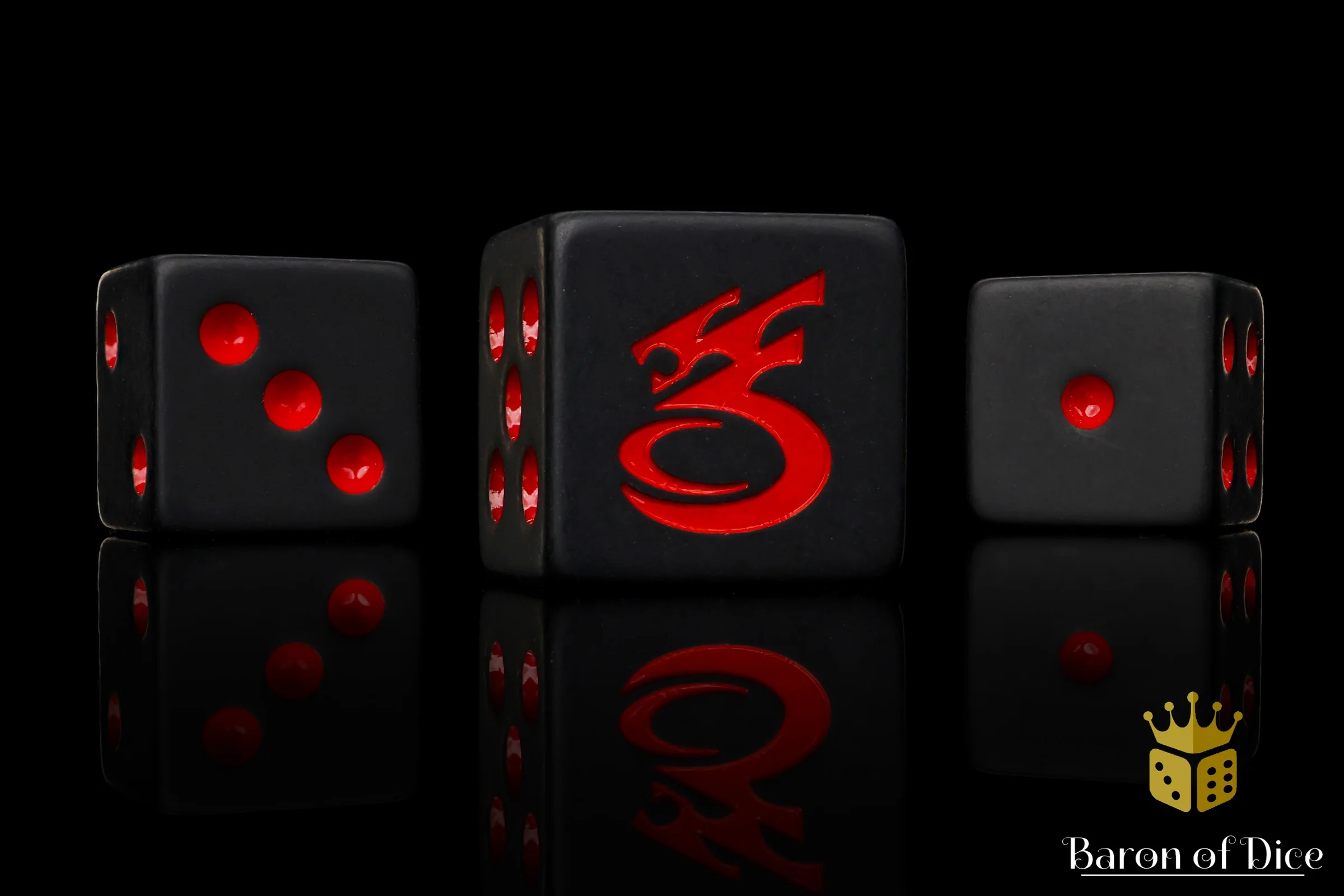 Space Corsairs Dice - Matte Black - Image 2