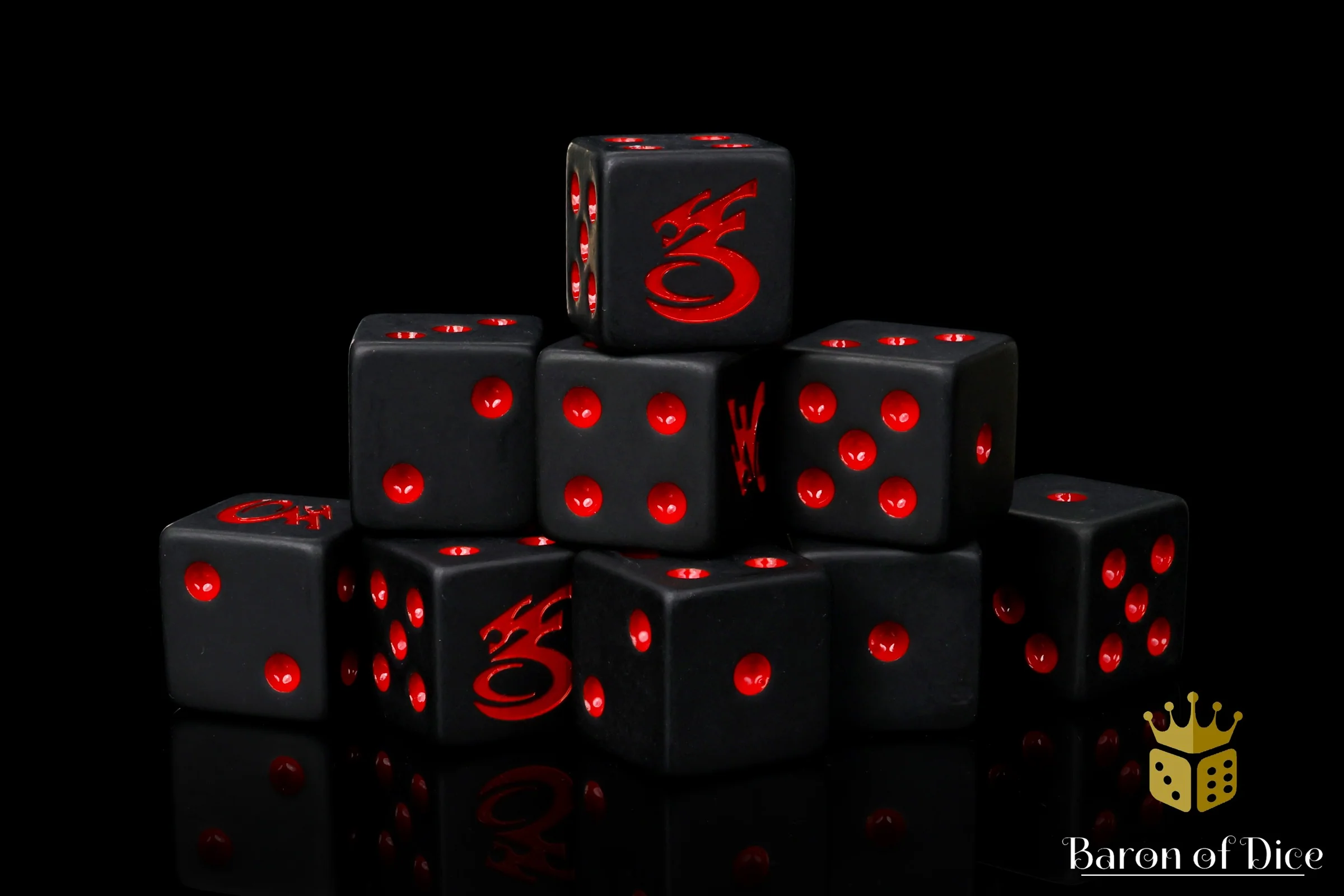 Space Corsairs Dice - Matte Black - Image 4