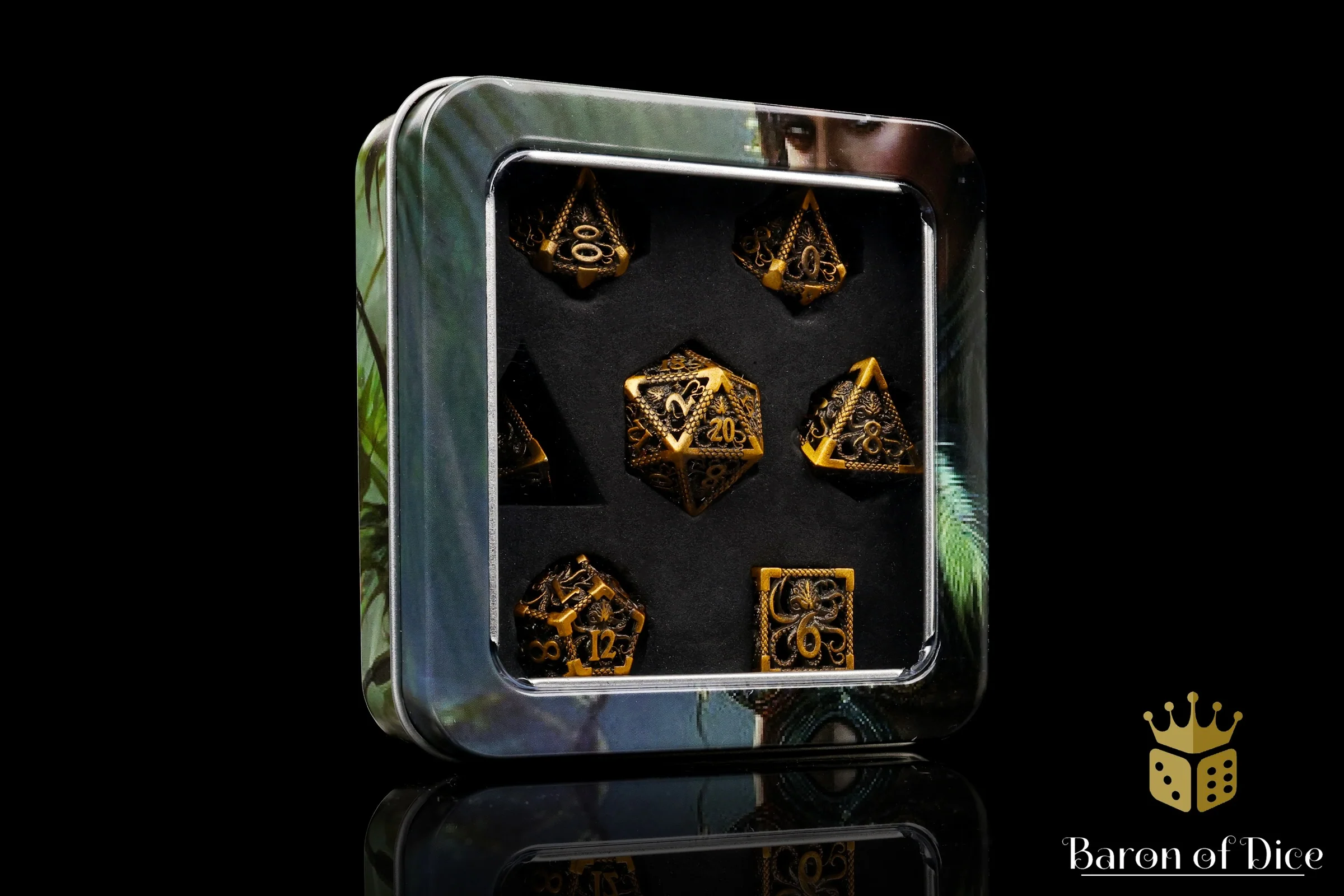 Sunken Treasure Metal RPG Dice Set - 7 Pieces - Image 4