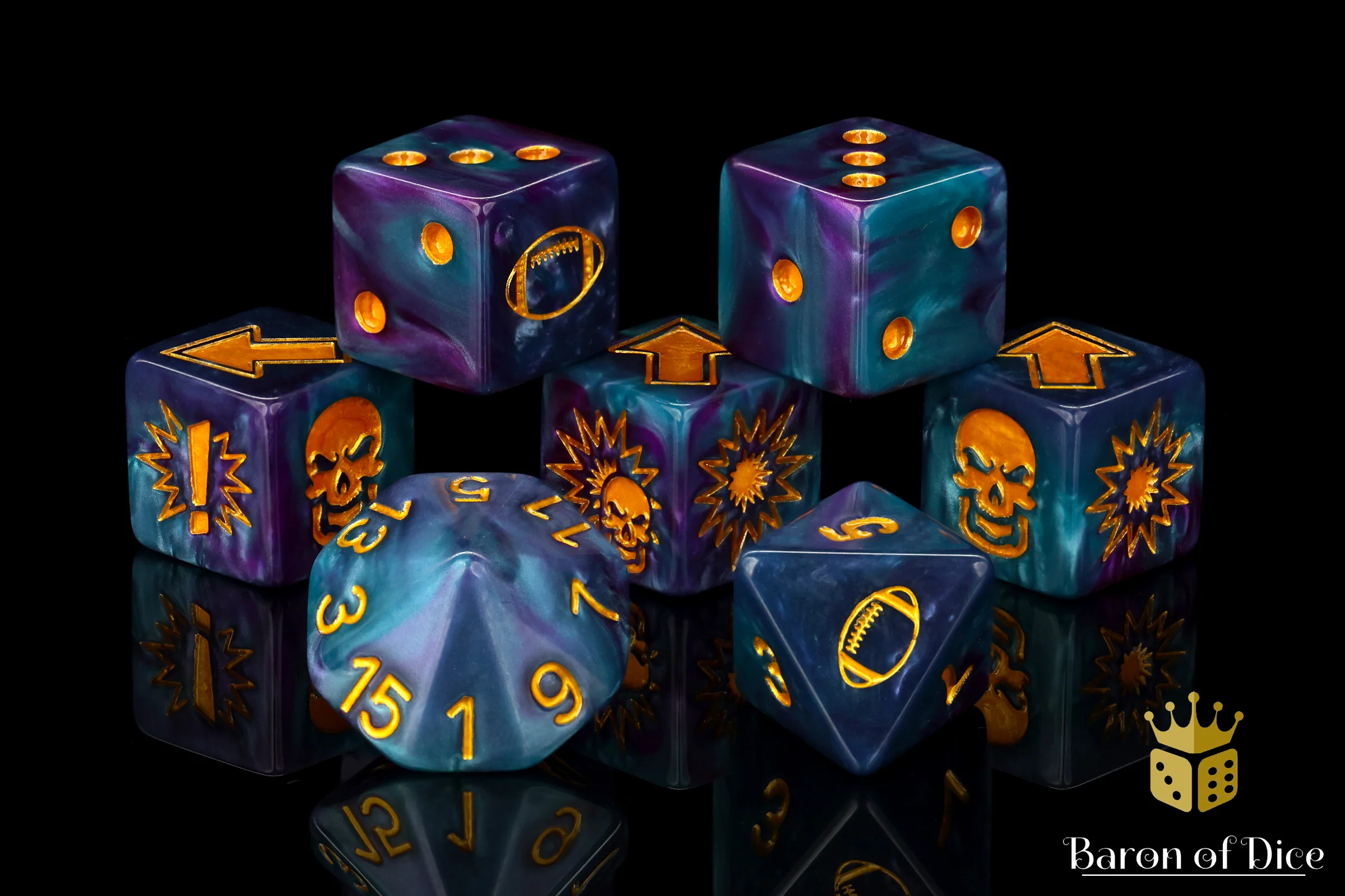 Tanzanite - Bloody Football Dice (Set of 7) - Image 11