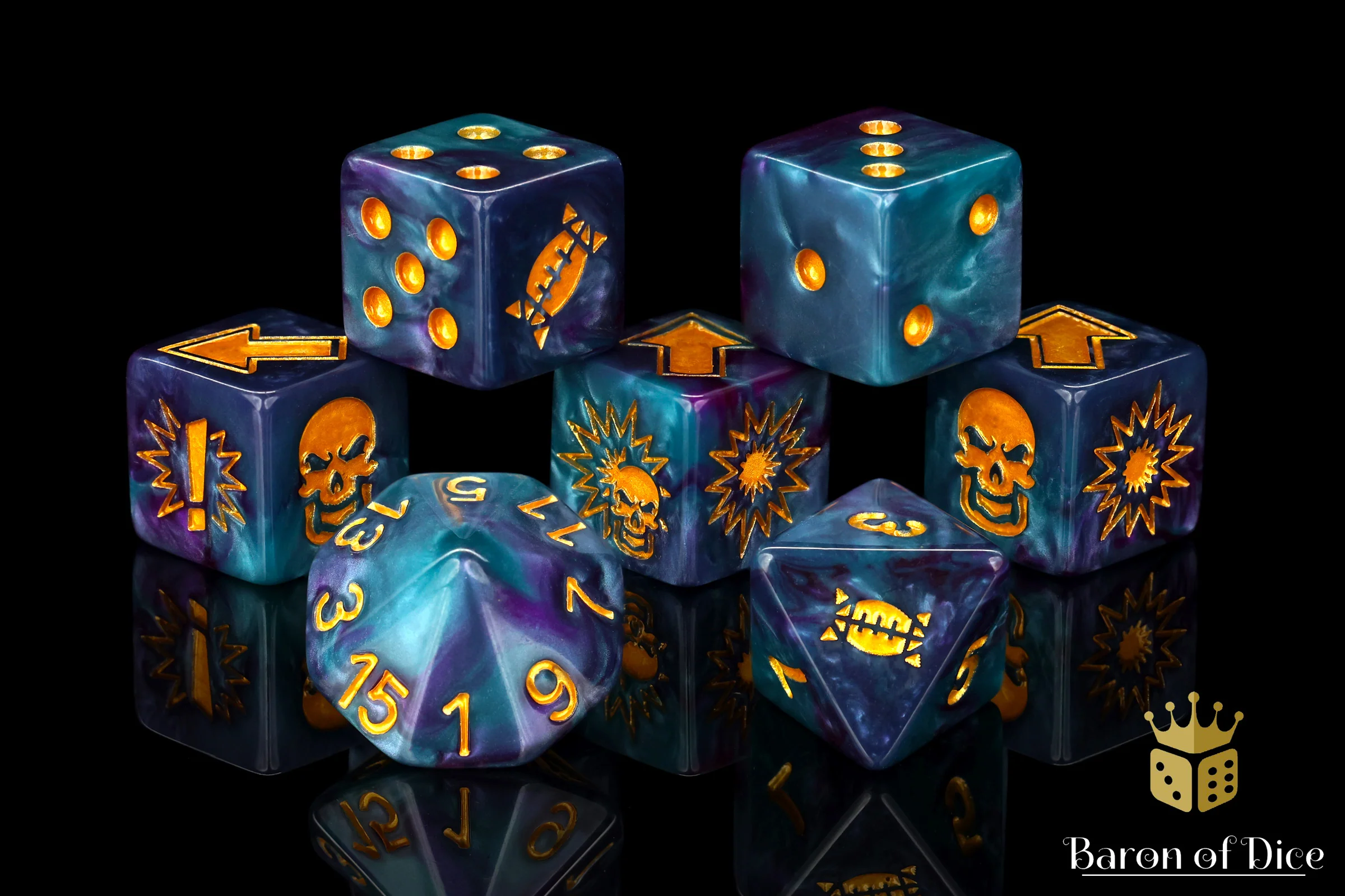 Tanzanite - Bloody Football Dice (Set of 7) - Image 12