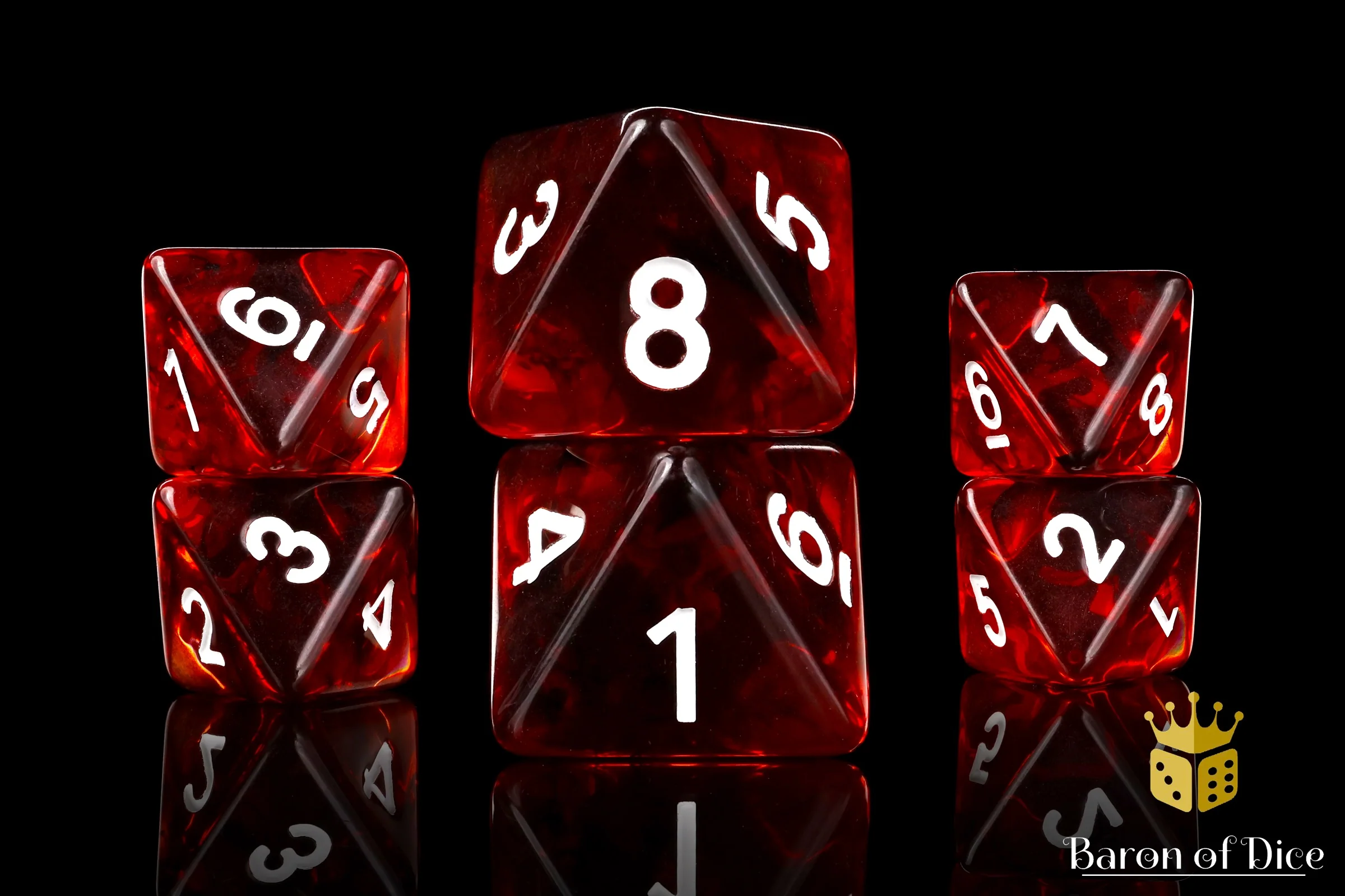 Translucent Blood D8 Dice - Image 3