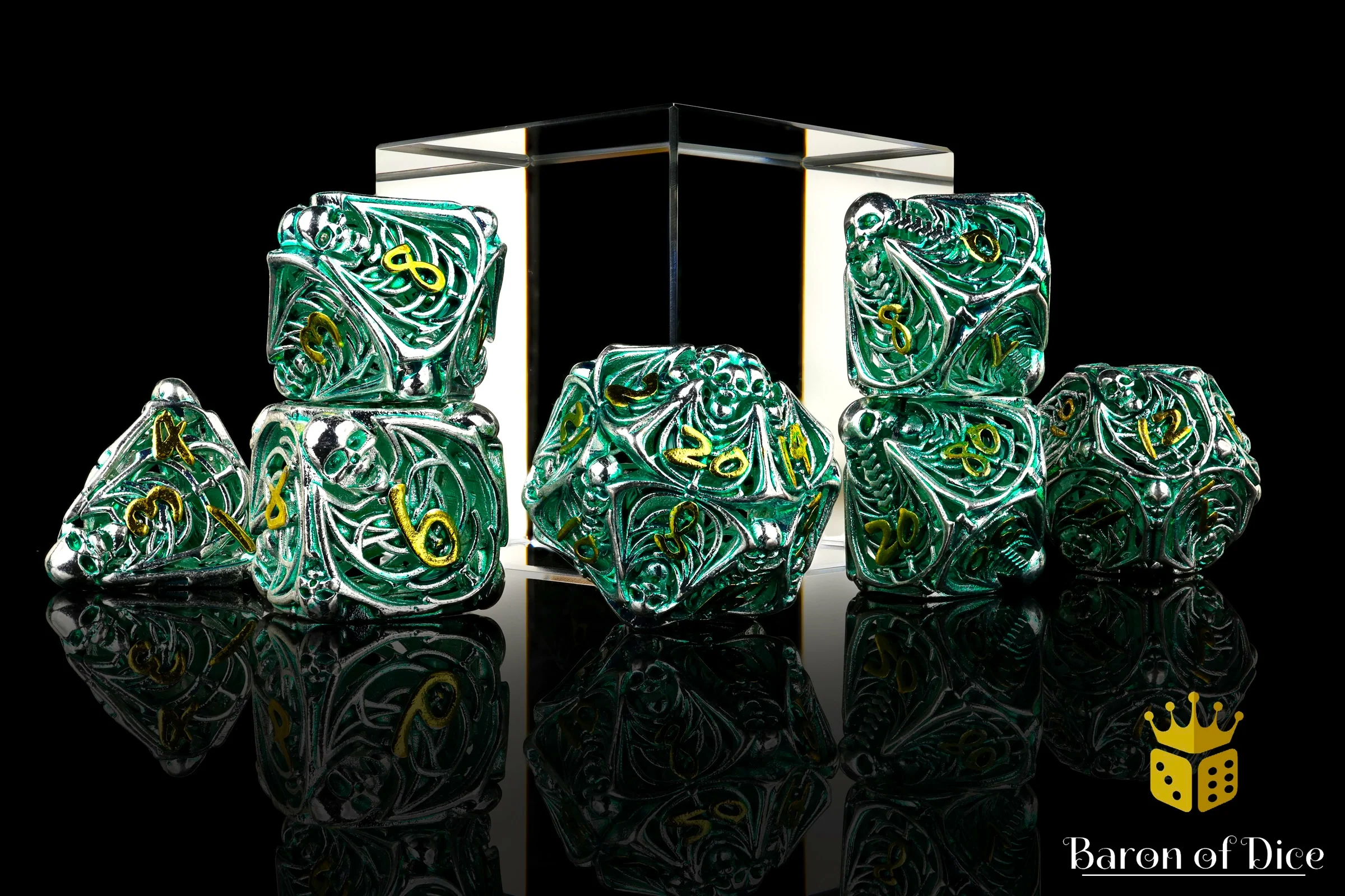 Undead Legion Metal RPG Dice Set - 7 Pieces - Image 3