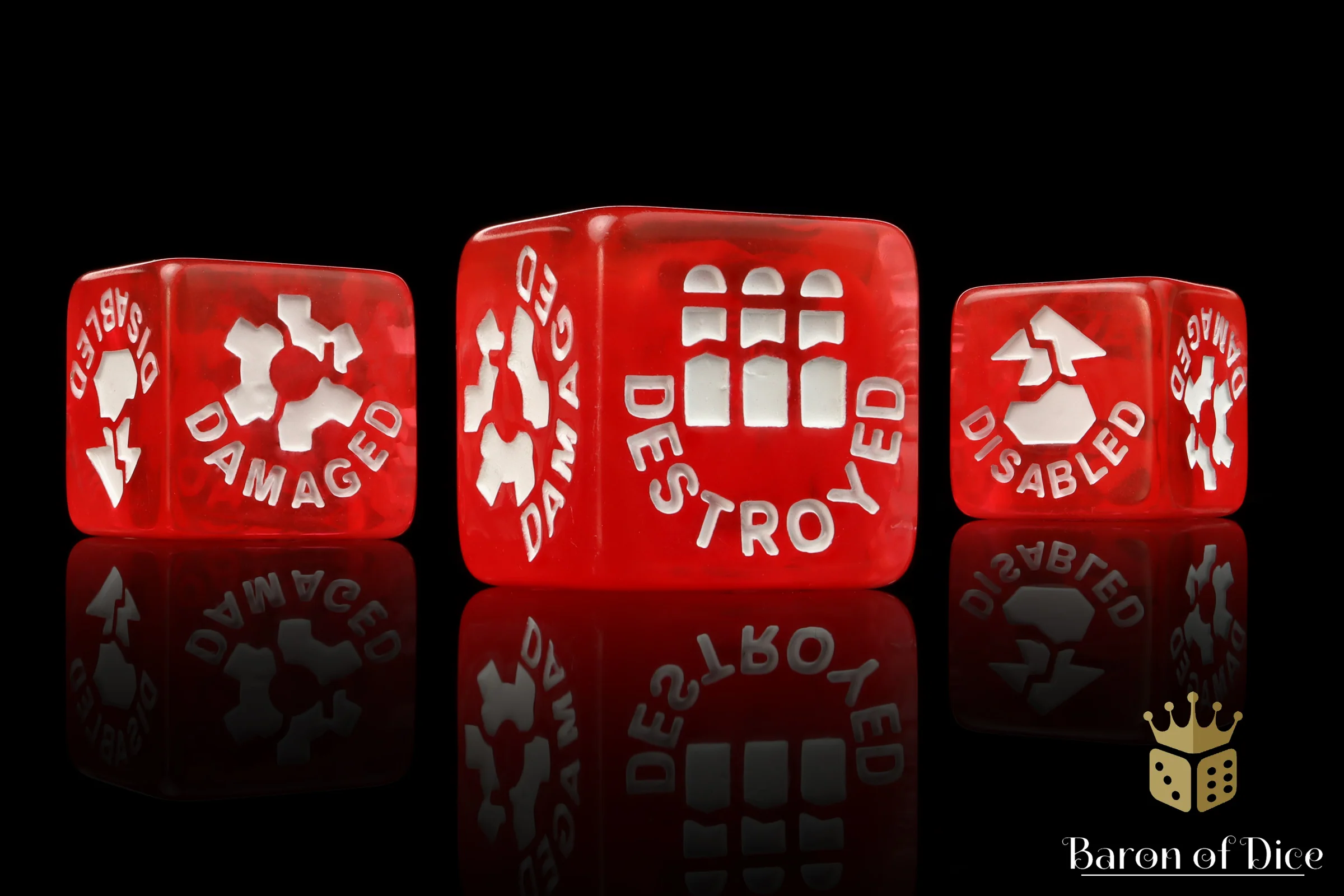 Red Vehicle Damage Dice - Legion Compatible - Image 2