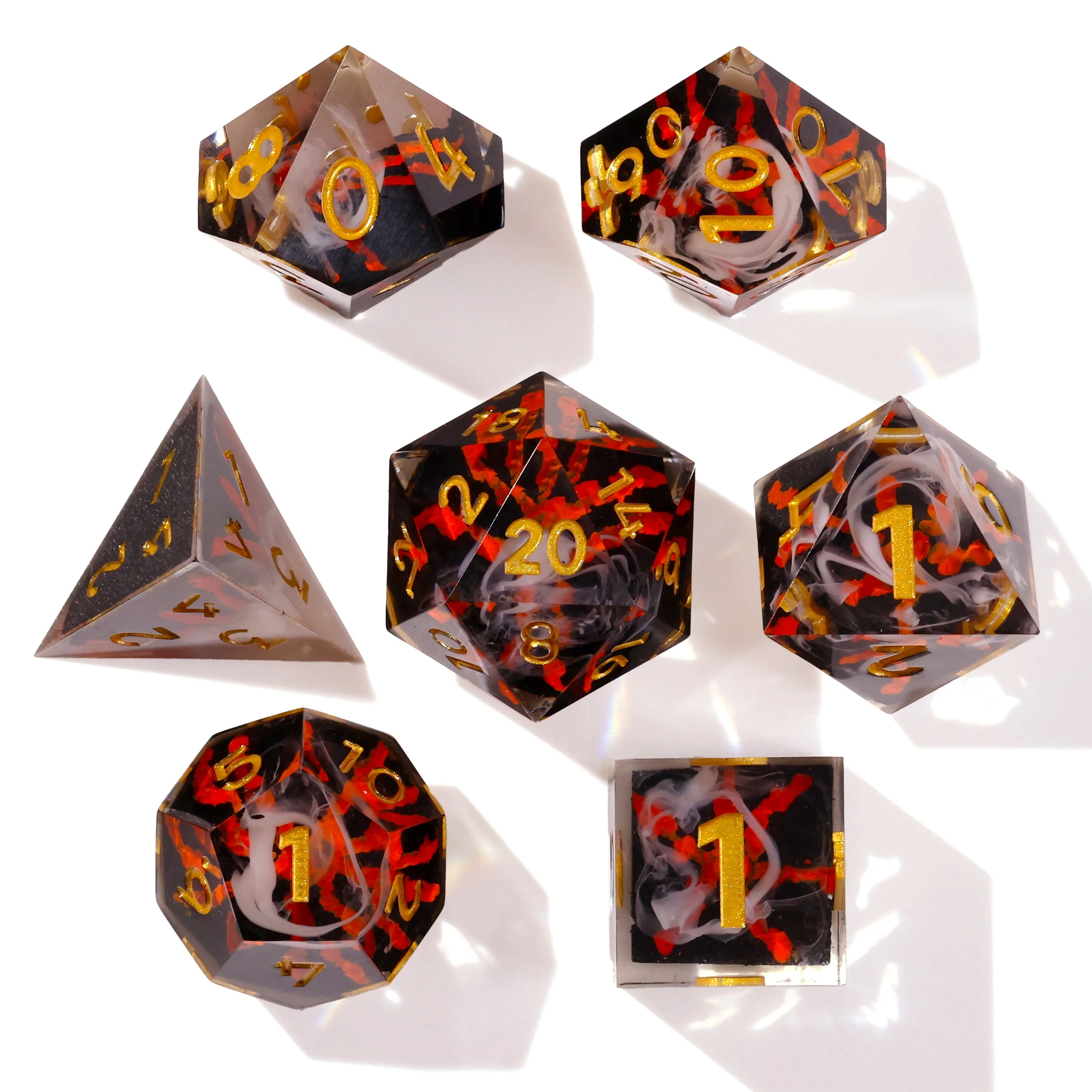 Volcano Sharp Edge RPG Dice Set - 7 Pieces - Image 2