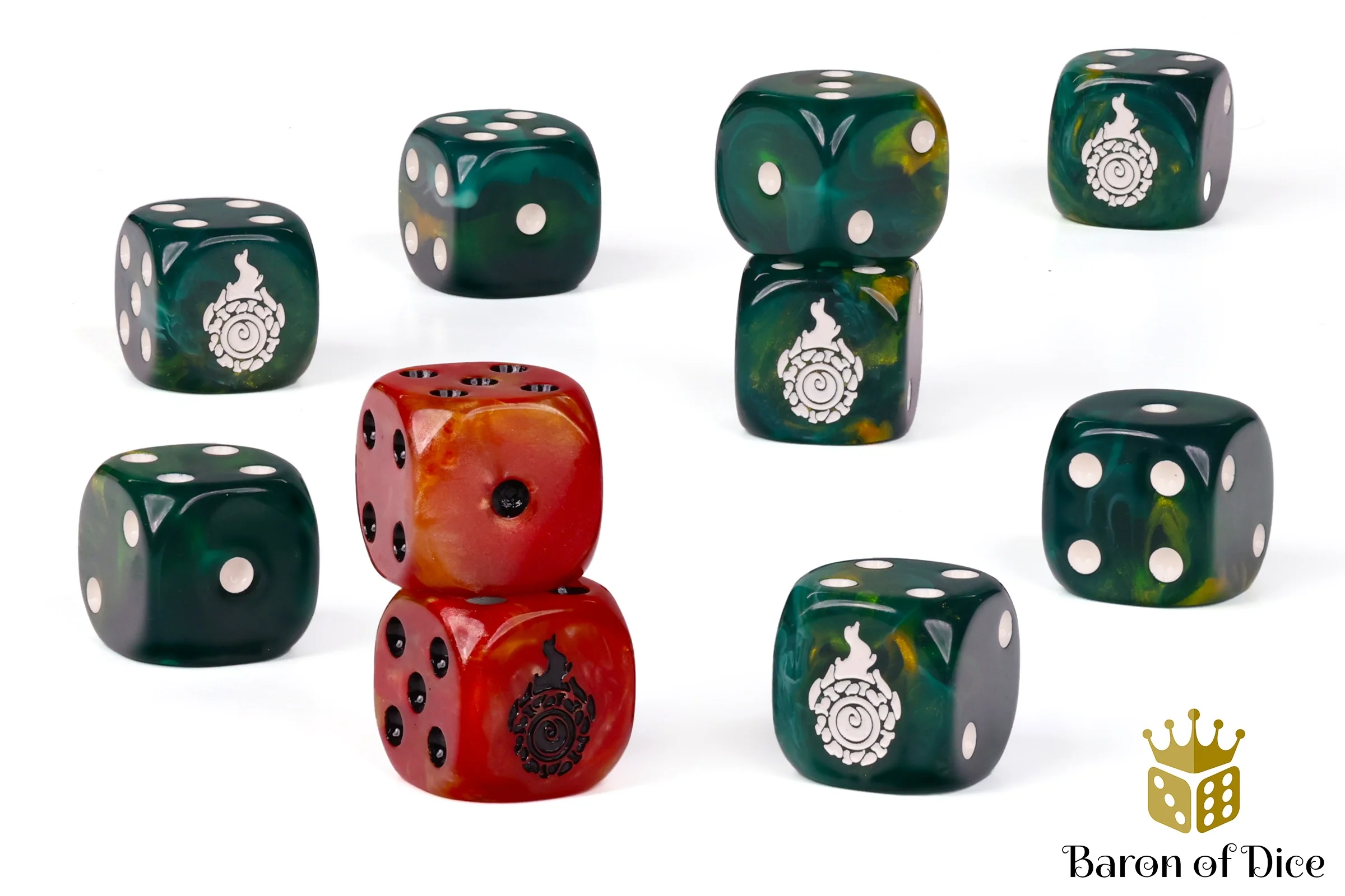 Warmachine: Southern Kriels, Fire Tongue Warriors Official Dice Set - Image 3