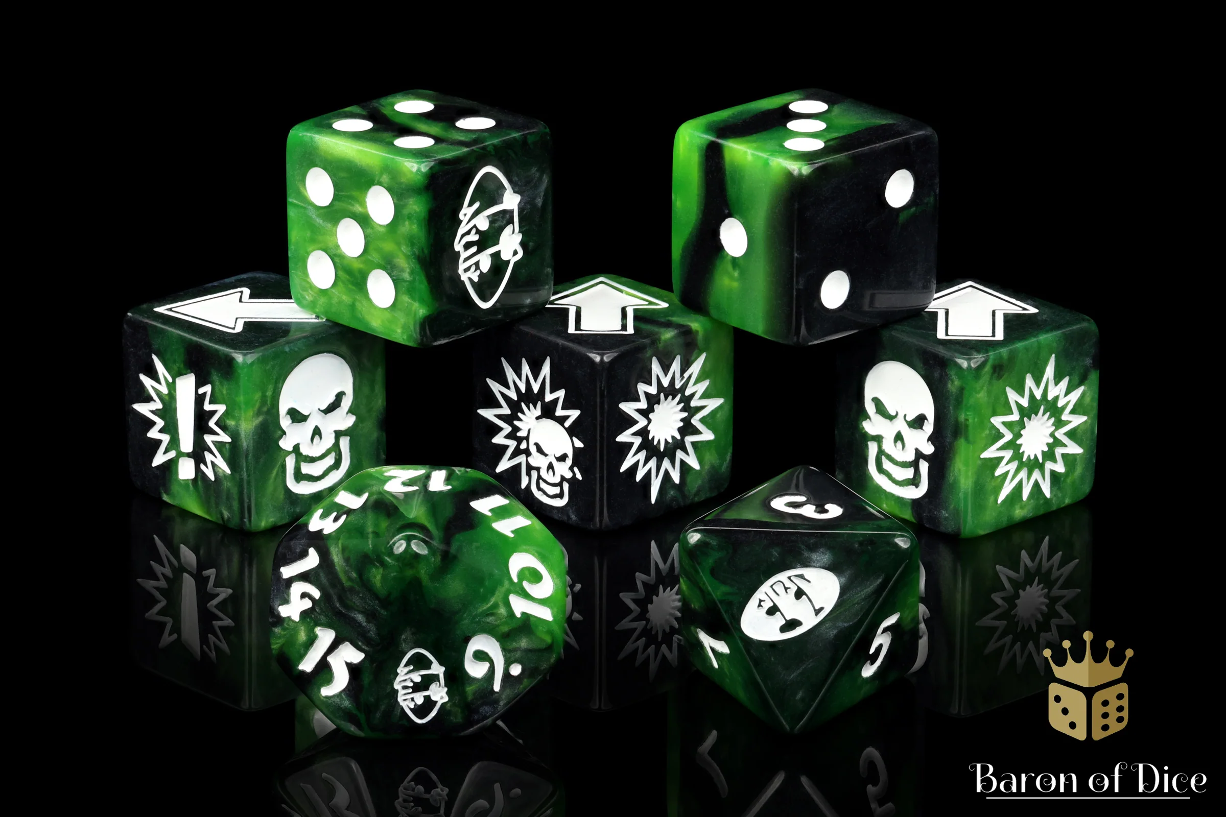 Warp Green - Bloody Football Dice (Set of 7) - Image 3