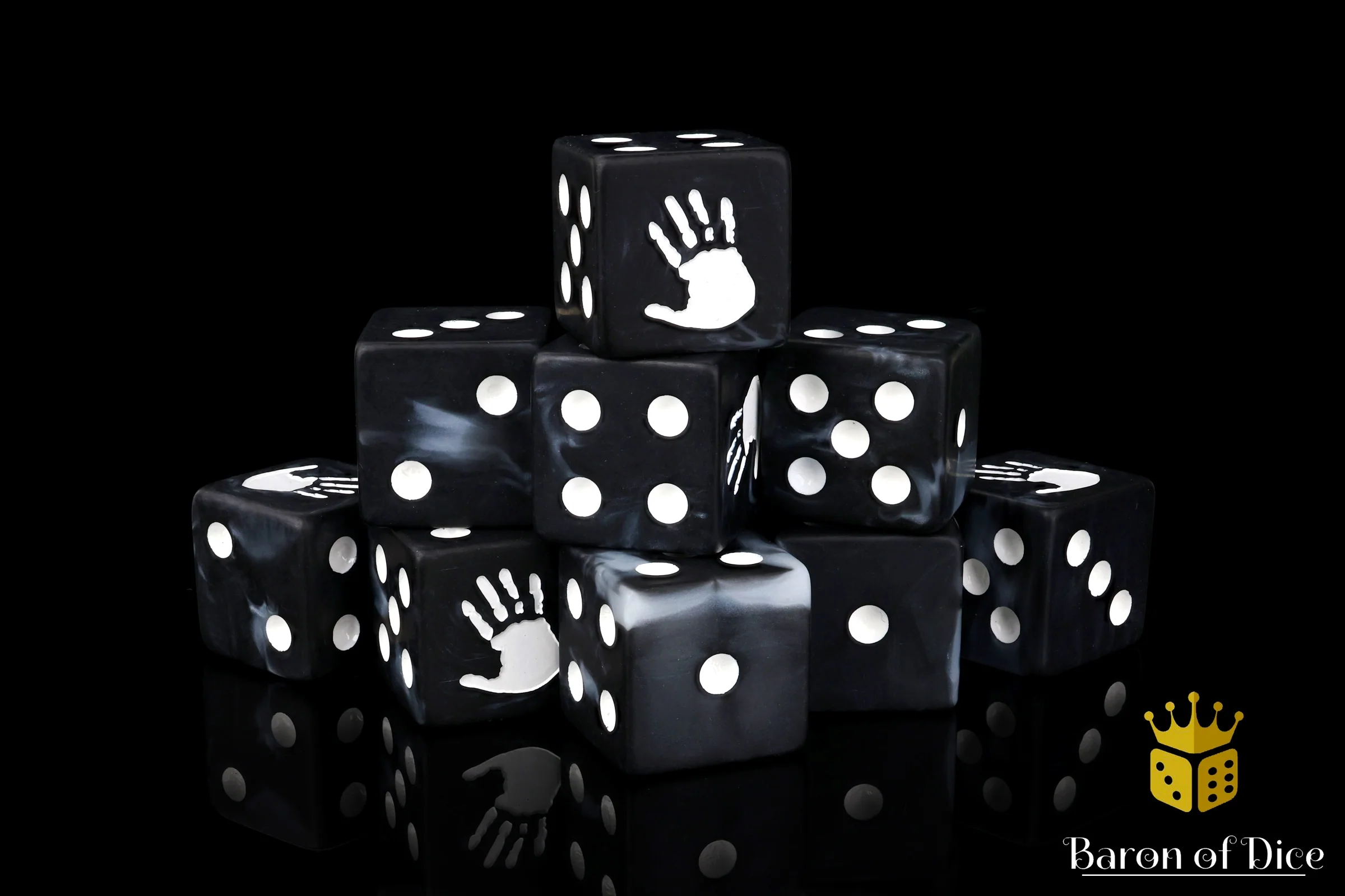 White Handprint Dice - Image 4