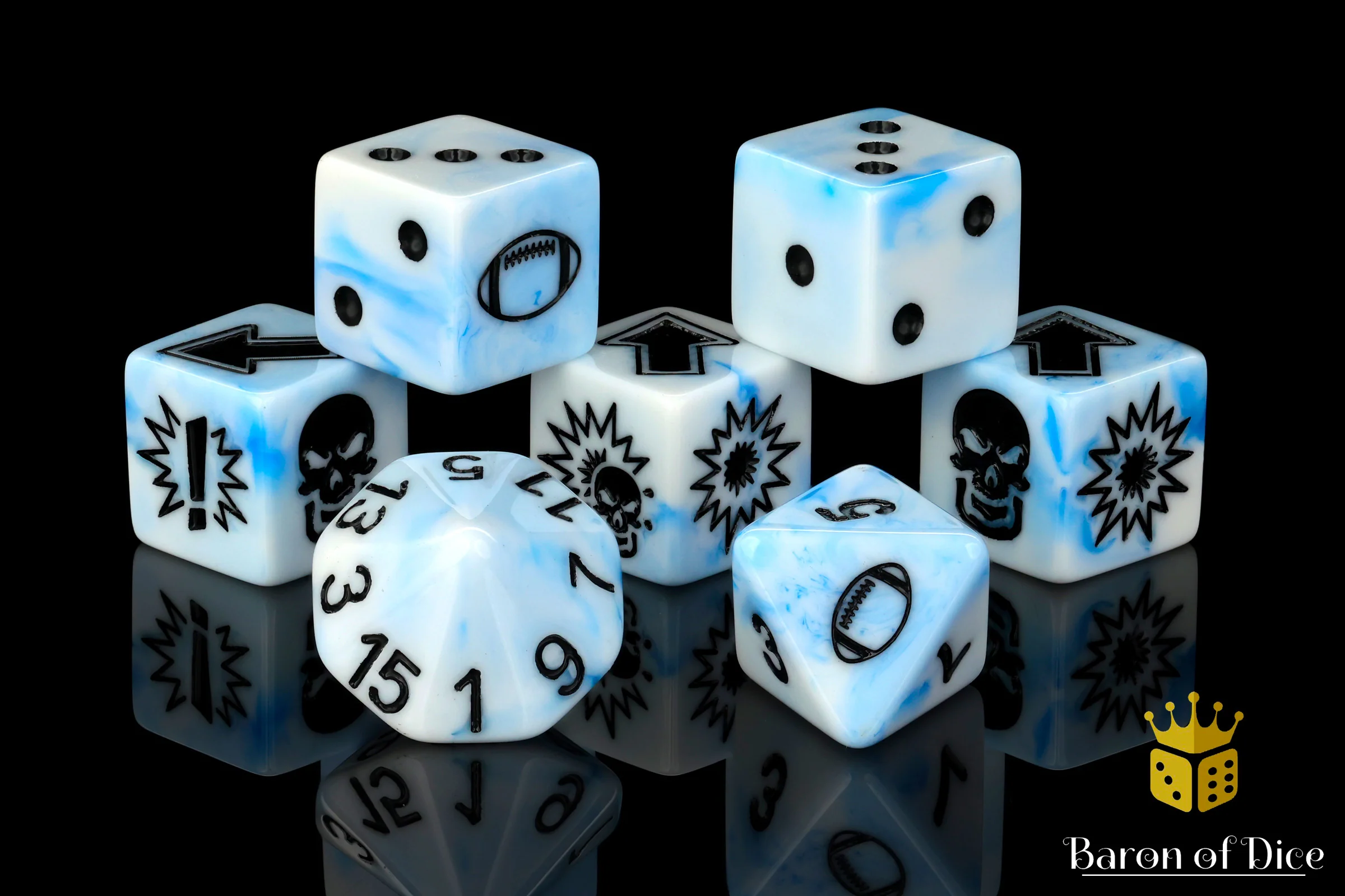 White Ice - Bloody Football Dice (Set of 7) - Image 4