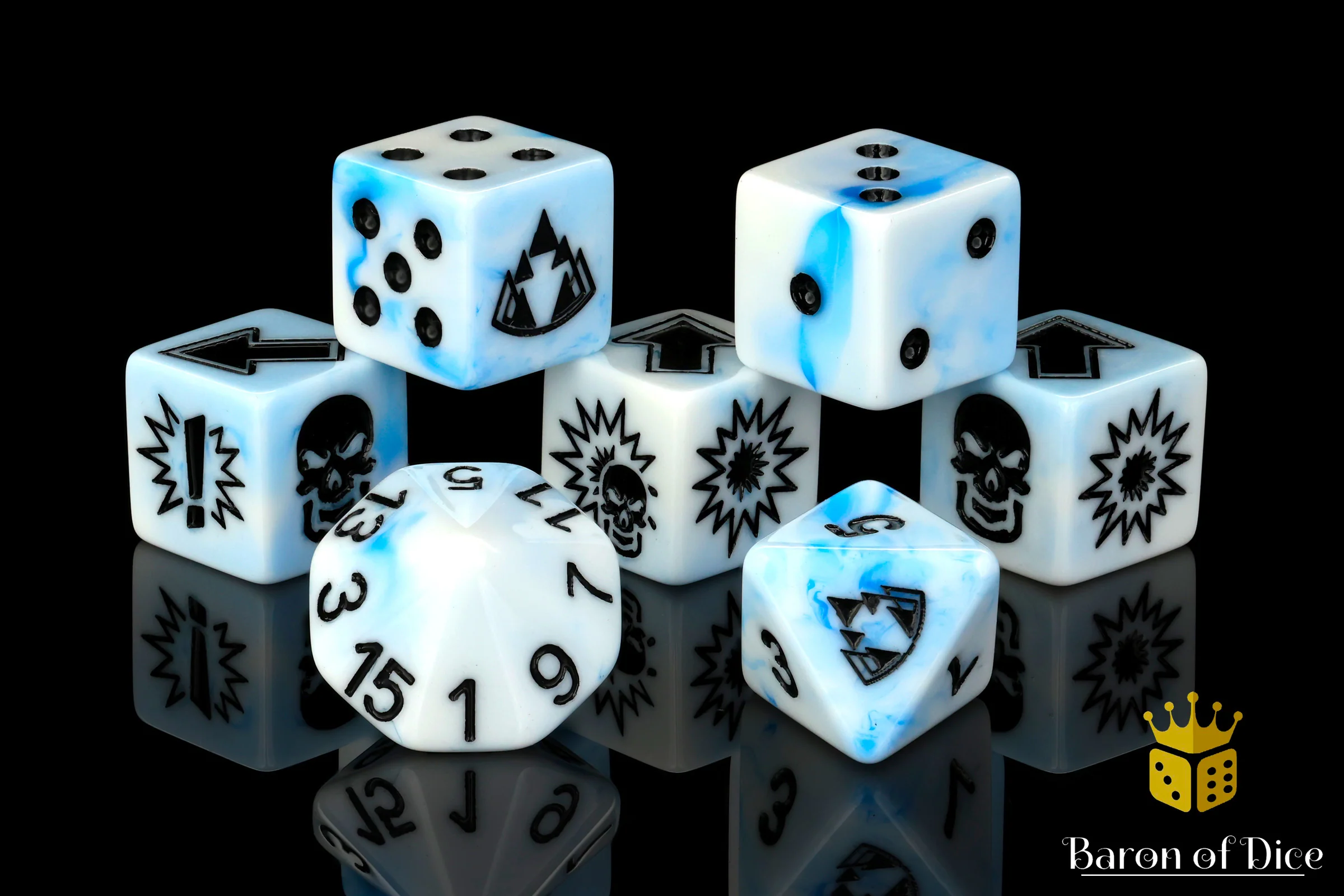 White Ice - Bloody Football Dice (Set of 7) - Image 6