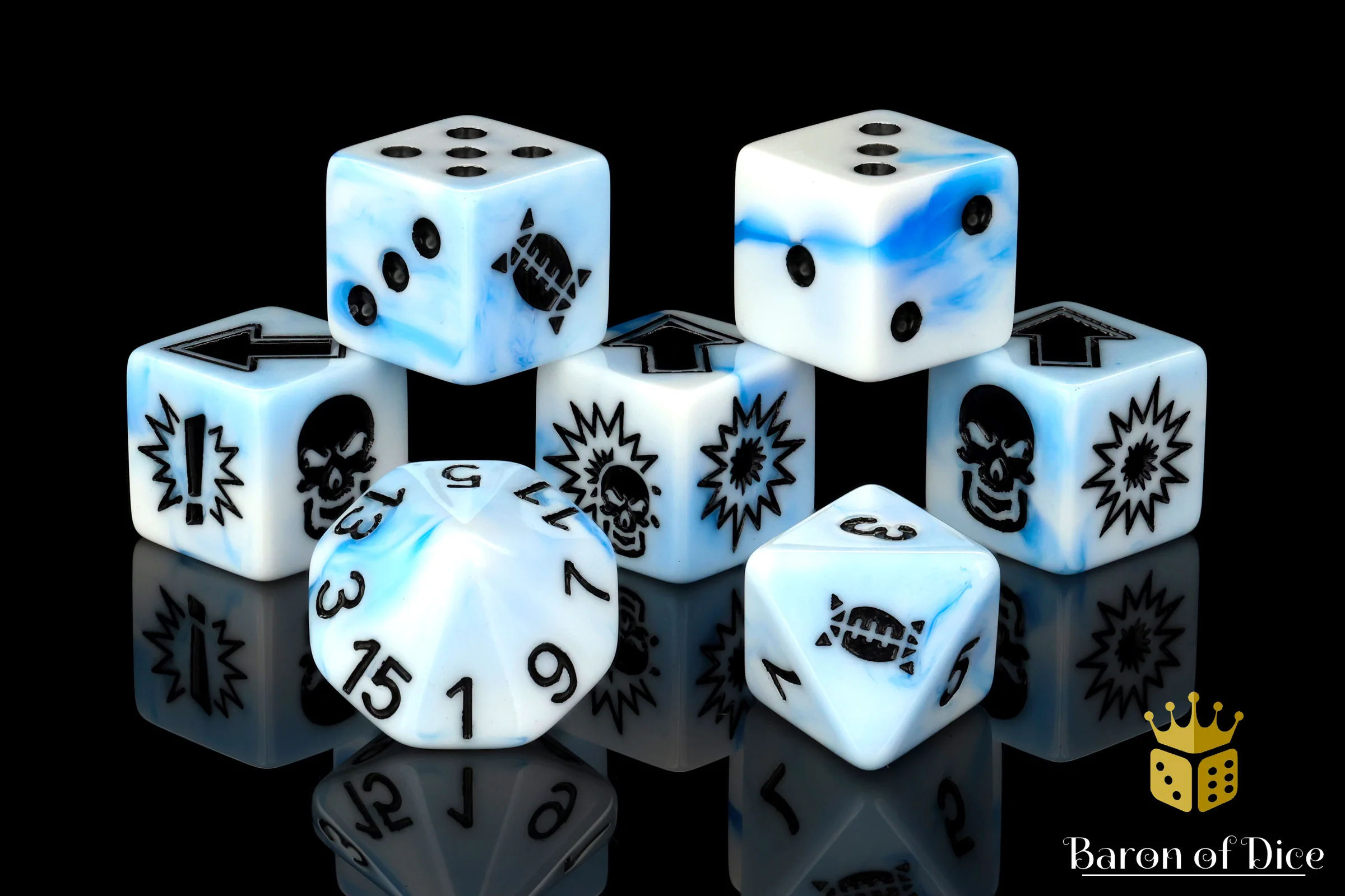 White Ice - Bloody Football Dice (Set of 7) - Image 8