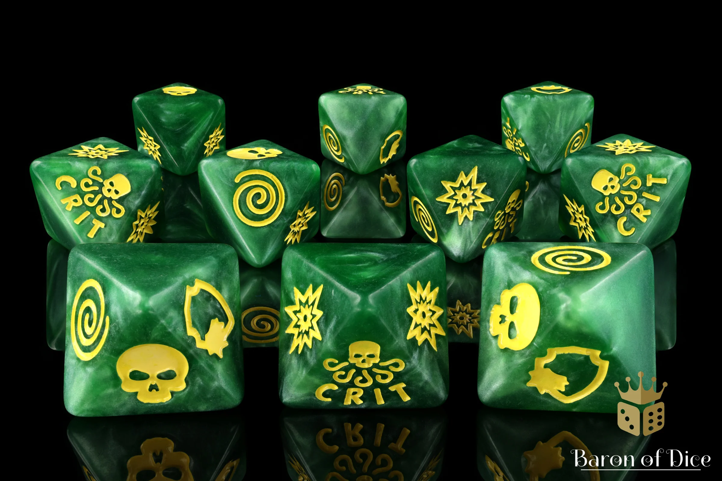World Domination Green D8 Dice Set - Image 4